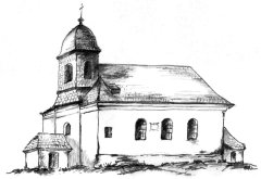 kresba kostela