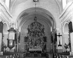 historické foto interiéru kostela