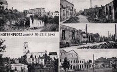 dobová pohlednice s výzvou o pomoc poničenému městu a kostelu