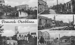 dobová pohlednice s výzvou o pomoc poničenému městu a kostelu