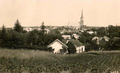 celkový pohled na město s kostelem