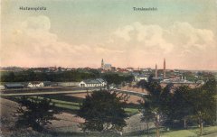 dobová pohlednice města s kostelem