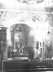 historické foto interiéru kostela