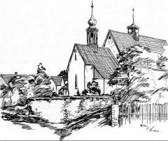 kresba kostela