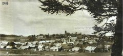 historické foto vsi s oběma kostely 