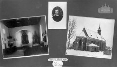 historické foto kostela a jeho interiéru
