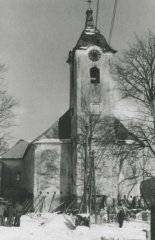 odstřel kostela