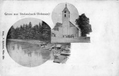 dobová pohlednice s kostelem