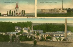 dobová pohlednice vsi s kostelem