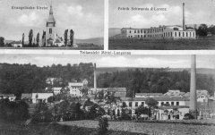 dobová pohlednice vsi s kostelem