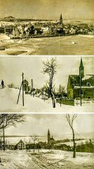 historické foto kostela (nahoře a dole)