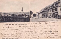historické foto města s kostelem