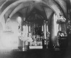 historické foto interiéru kostela