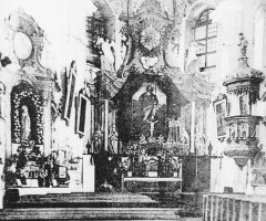 historické foto interiéru kostela