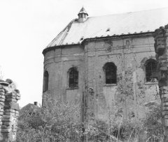 historické foto kostela - zadní část