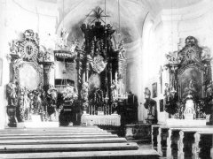 historické foto interiéru kostela