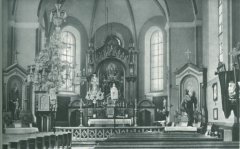 historické foto interiéru kostela