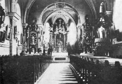historické foto interiéru kostela