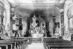 historické foto interiéru kostela