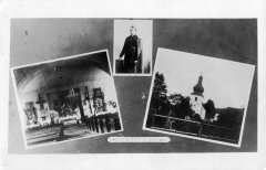 historické foto kostela a jeho interiéru