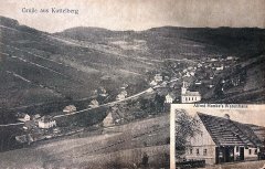 historické foto vsi s kostelem