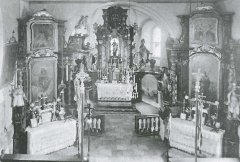 historické foto interiéru kostela