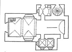 půdorys kostela po přestavbě v roce 1681