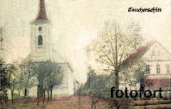 výřez snímku s kostelem z předchozí pohlednice