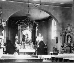 historické foto interiéru kostela