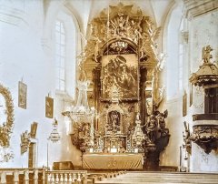 historické foto interiéru kostela