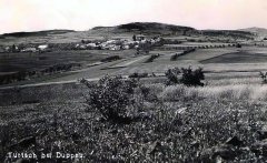 historické foto vsi s kostelem