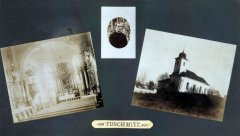 historické foto kostela a jeho interiéru