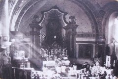 historické foto interiéru kostela