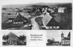 dobová pohlednice vsi s kaplí