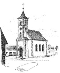 kresba kaple a jejího půdorysu