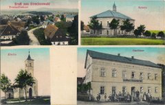 dobová pohlednice vsi s kaplí