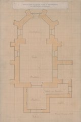 plán kostela 1:50, autor Karel Klapka.