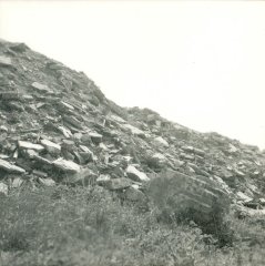 zbytky kostela a hřbitova