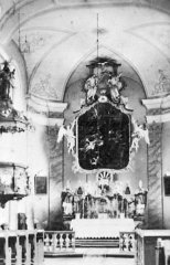 historické foto interiéru kostela