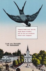 historická pohlednice s kostelem