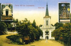 dobová pohlednice s motivem kostela