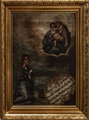 obraz zlatohorského malíře z roku 1847 nalezený v roce 1968 v poničeném původním kostele
