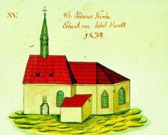 podoba kostela okolo roku 1800