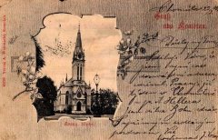 dobová pohlednice s motivem kostela