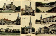 dobová pohlednice města s kostelem