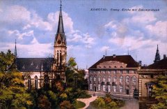 dobová pohlednice s motivem kostela