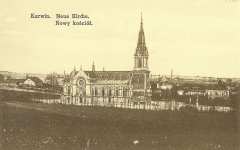 dobová pohlednice s motivem kostela