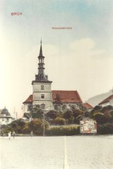 dobová pohlednice s motivem kostela