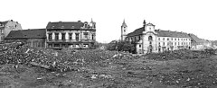 historické foto kostela krátce před demolicí