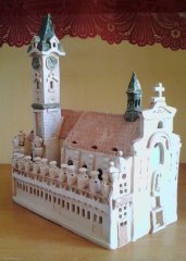 keramický model kostela
